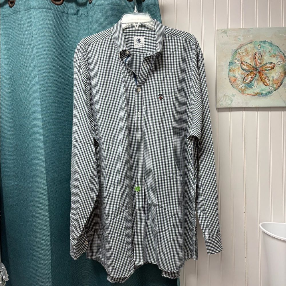 Southern Proper Blue, Green & White Long Sleeve Button Down Shirt Size XXL